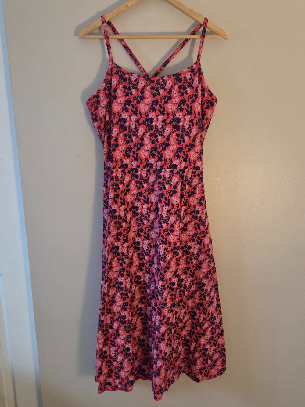 Pact - Organic Fit & Flare Midi Dress - Sweet Floral Cayenne - XXL (Regular)